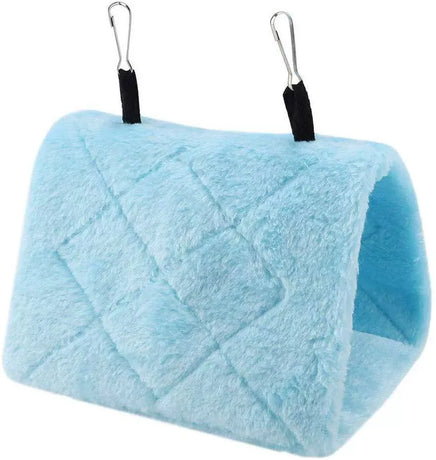 2Pcs Bird Tent Plush Hammock Warm Hut Hanging Nest for Cage 17*12*13cm Snuggle Sleeping Bed Parrot Hideaway Cave for Parakeet Cockatiels Cockatoo Lovebird（blue）