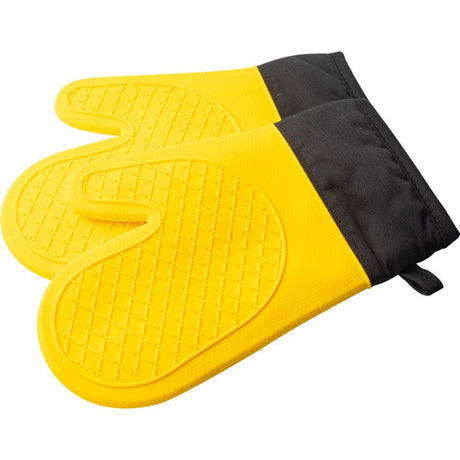 Pair of 2  Heat Resistant Silicone Oven Mitts, Non-Slip Mitts for Cooking, Flexible Oven Gloves - Non-Slip Kitchen Essentials, Kitchen Gadgets, Yellow