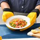 Pair of 2  Heat Resistant Silicone Oven Mitts, Non-Slip Mitts for Cooking, Flexible Oven Gloves - Non-Slip Kitchen Essentials, Kitchen Gadgets, Yellow