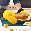 Pair of 2  Heat Resistant Silicone Oven Mitts, Non-Slip Mitts for Cooking, Flexible Oven Gloves - Non-Slip Kitchen Essentials, Kitchen Gadgets, Yellow