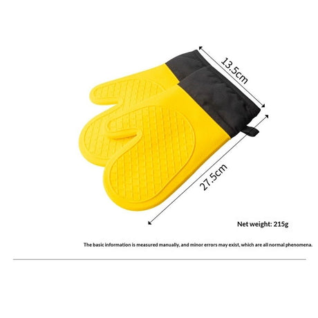 Pair of 2  Heat Resistant Silicone Oven Mitts, Non-Slip Mitts for Cooking, Flexible Oven Gloves - Non-Slip Kitchen Essentials, Kitchen Gadgets, Yellow