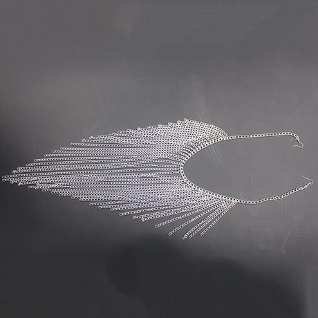 Tassel Veil Masks Women Headwear Face Chains Mask Masquerade Dance Party Costume Face Accessories Jewelry（silvery）