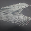 Tassel Veil Masks Women Headwear Face Chains Mask Masquerade Dance Party Costume Face Accessories Jewelry（silvery）