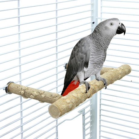 Pepper Wood Parrot Stand Branch, Wooden Perch for Parakeet Cockatiels Conures Lovebirds Budgies, Birdcage Accessories（small size）