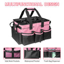 Cleaning storage bag with handle, shoulder strap storage, cleaning tool storage, cleaner and butler tote bag (pink)