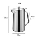 1.8L Stainless Steel Pitcher with Lid, Large Capacity, 201 Stainless Steel, Iced Tea Pitcher for Coffee, Juice and Homemade Beverages