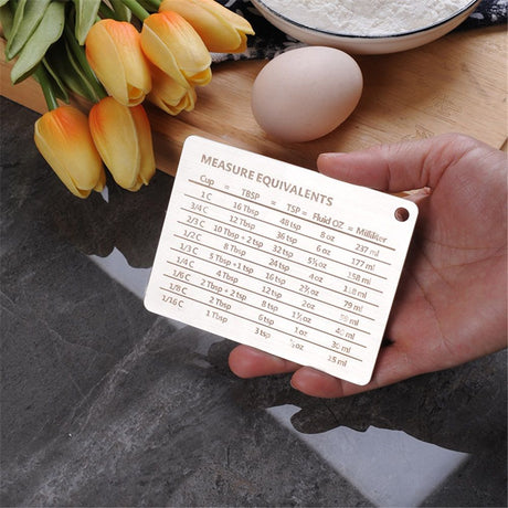 2pcs Measurement Conversion Chart Refrigerator Magnet,Stainless Steel Measure Equivalents Conversions for Cups, Tablespoons, Teaspoons, Fluid Oz and Milliliters