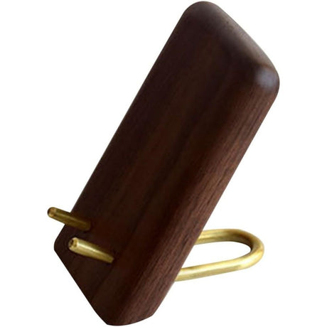 Wooden Desktop Phone Stand, Portable Mobile Phone Bracket for Office and Live Streaming, Creative Black Walnut Cellphone Holder with Stable Tabletop Rack