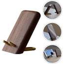 Wooden Desktop Phone Stand, Portable Mobile Phone Bracket for Office and Live Streaming, Creative Black Walnut Cellphone Holder with Stable Tabletop Rack