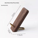 Wooden Desktop Phone Stand, Portable Mobile Phone Bracket for Office and Live Streaming, Creative Black Walnut Cellphone Holder with Stable Tabletop Rack