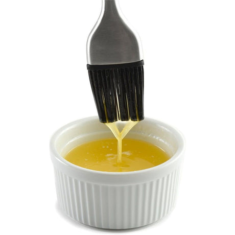 Stainless steel handle silicone barbecue oil brush seasoning brush high temperature resistant barbecue brush cake baking barbecue BBQ brush（30CM）