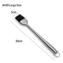 Stainless steel handle silicone barbecue oil brush seasoning brush high temperature resistant barbecue brush cake baking barbecue BBQ brush（30CM）