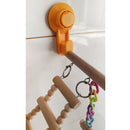 Wood Window Bird Perch Toy with Suction Cup, Climbing Ramp Ladder Platform, Enrichment Accessories Stuff for Parrot, Parakeet, Budgie, Cockatiel