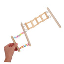 Wood Window Bird Perch Toy with Suction Cup, Climbing Ramp Ladder Platform, Enrichment Accessories Stuff for Parrot, Parakeet, Budgie, Cockatiel