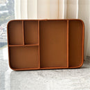Leather Tray, Stylish and Organized Multifunctional Tray, for Table Entryway, Premium PU Leather, Tray for Keys, Watch, Wallet, Jewelry, and More (Brown )