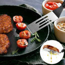 Stainless steel frying shovel, cooking small shovel, teppanyaki pancake scraper, steak cake shovel, creative kitchen tool（Solid+hollow shovel）