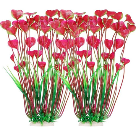 2pcs Grass Aquarium Fish Tank Landscape Plastic Water Grass Fish Tank Decoration Fake Water Grass Simulated Water Grass Ornament (Pink )