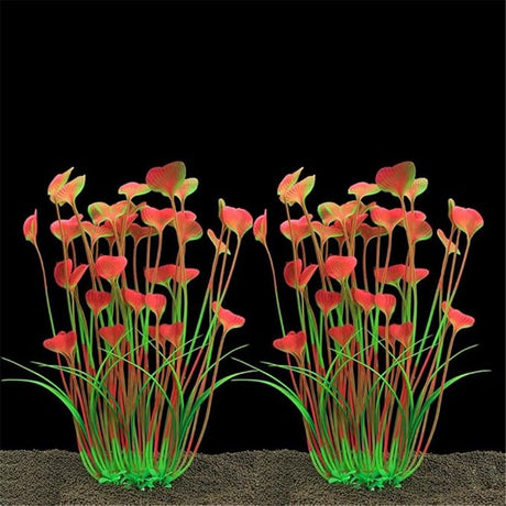 2pcs Grass Aquarium Fish Tank Landscape Plastic Water Grass Fish Tank Decoration Fake Water Grass Simulated Water Grass Ornament (Pink )