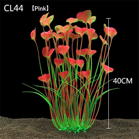 2pcs Grass Aquarium Fish Tank Landscape Plastic Water Grass Fish Tank Decoration Fake Water Grass Simulated Water Grass Ornament (Pink )