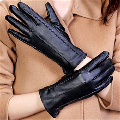 Leather Gloves for Women Winter, Touchscreen Gloves for Cold Weather with Warm Lining  Women's Touchscreen Texting Driving Winter Warm （Black）