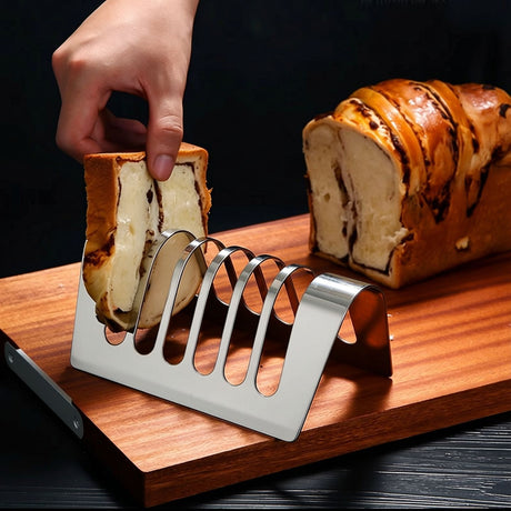 Toast Rack Bread Holder 6 Slice Slots Stainless Steel , dry placement rack, toast slices display rack, drain rack, tableware
