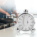 Baking Timer Mechanical Cooking Reminder 60 Minute Kitchen Timer, Silver Clockwork timer small alarm clock design