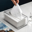 Clear Tissue Box Cover - Tissue Holder, Box Covers Rectangular, Napkin Dispenser for Home, Office, Restaurant, Kitchen, Bathroom Facial Napkin Box Holders（22X12X9CM）