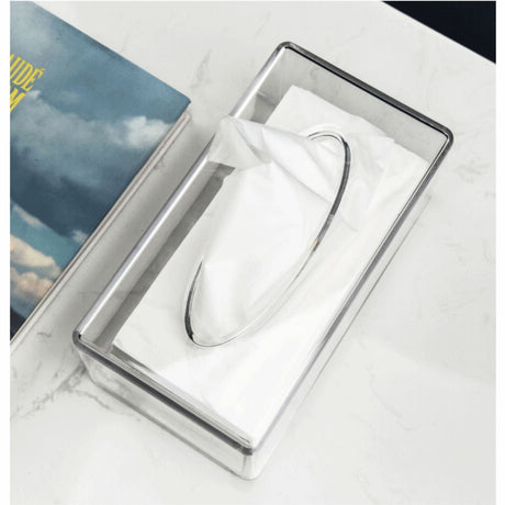 Clear Tissue Box Cover - Tissue Holder, Box Covers Rectangular, Napkin Dispenser for Home, Office, Restaurant, Kitchen, Bathroom Facial Napkin Box Holders（22X12X9CM）