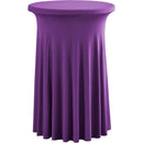 Cocktail Table Covers with Ruffle Skirt Stretch Fitted Cocktail Tablecloth Linens for Round Tables Washable Decorative High Top Table Covers -  Purple（60*110cm）