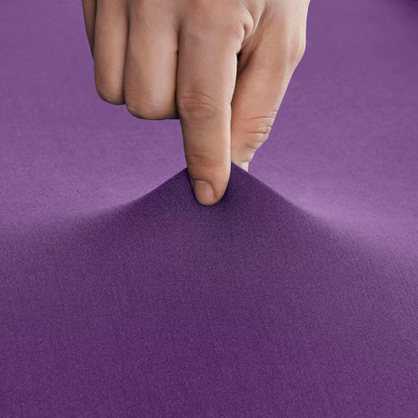 Cocktail Table Covers with Ruffle Skirt Stretch Fitted Cocktail Tablecloth Linens for Round Tables Washable Decorative High Top Table Covers -  Purple（60*110cm）