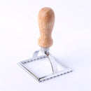 Zinc alloy edge flower biscuit mould Dim sum cake dumpling skin cake die cutter baking appliance Wooden Handles, Fluted Square Shapes,