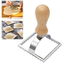 Zinc alloy edge flower biscuit mould Dim sum cake dumpling skin cake die cutter baking appliance Wooden Handles, Fluted Square Shapes,
