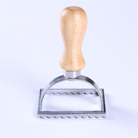 Zinc alloy edge flower biscuit mould Dim sum cake dumpling skin cake die cutter baking appliance Wooden Handles, Fluted Square Shapes,