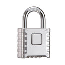 1-piece set of heavy-duty 4-digit password lock, one click unlock, error proof function, waterproof large outdoor padlock, suitable for school gym storage cabinets, fences, doors, storage units (silver)