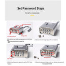 1-piece set of heavy-duty 4-digit password lock, one click unlock, error proof function, waterproof large outdoor padlock, suitable for school gym storage cabinets, fences, doors, storage units (silver)