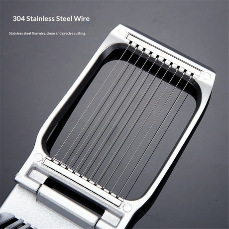Egg Slicer for Hard Boiled Eggs Egg Cutter Strawberry Slicer Heavy Duty Aluminium Tomato Slicer Stainless Steel Wire Multipurpose Egg Slicer Dicer for Soft Fruit Mushroom Home Use