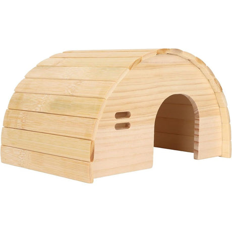 Guinea Pig Wooden House, Hamster Wooden House, Bite Arched Wood Hideout for Dwarf Hamster, Golden Bear Pet Supplies, Small Animals, Houses & Habitats.（Small）