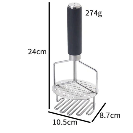 Stainless Steel Potato Masher, Double-Layer Design for Easy Mashing, Perfect for Potatoes, Avocado & Ground Beef, Durable Meat Smasher & Hamburger Tool（TPR handle）