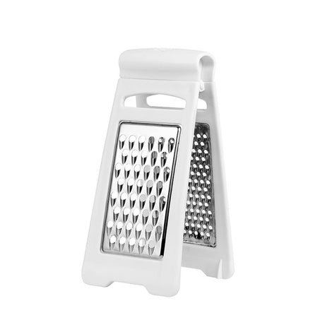 Professional Cheese Grater, Stainless Steel Foldable Food Grater with Non Slip Handle, Multi-Functional Handheld Shredder for Cheese, Potatoes, Vegetables（white）