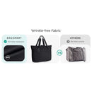 Tote Bag for Women, Foldable Tote Bag With Zipper Travel Large Shoulder Bag Handbag for Work（Black）