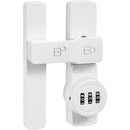 White 180 Degree Barn Door Lock,Mechanical Password Lock,3 Digit Password Keyless,Flip Latch with Combination,Protect Privacy,for Barn Door,Cabinets,Windows,Garden,Bathroom