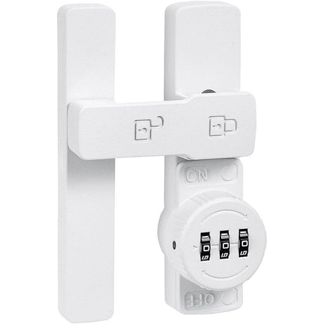White 180 Degree Barn Door Lock,Mechanical Password Lock,3 Digit Password Keyless,Flip Latch with Combination,Protect Privacy,for Barn Door,Cabinets,Windows,Garden,Bathroom