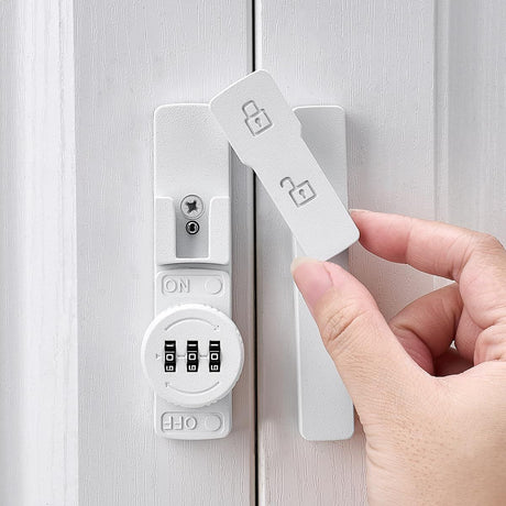 White 180 Degree Barn Door Lock,Mechanical Password Lock,3 Digit Password Keyless,Flip Latch with Combination,Protect Privacy,for Barn Door,Cabinets,Windows,Garden,Bathroom
