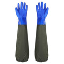 Aquatic, seafood, fishing gloves, dishwashing, car washing, extended anti slip, wear-resistant, waterproof, acid alkali resistant, and cutting protective gloves（blue）
