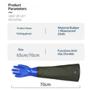 Aquatic, seafood, fishing gloves, dishwashing, car washing, extended anti slip, wear-resistant, waterproof, acid alkali resistant, and cutting protective gloves（blue）