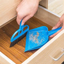2pcs Pet Cage Broom Brush Dustpan Set - Small Cat Litter Sweeper for Pet Cage Clean and Car Keyboard Brush (Blue)