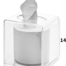 Tissue Box Holder & Cover Multi-Use Dryer Sheet & Mask Case Organizer for Bathroom, Car, Office, Table - Clear Square（14X14X14cm）