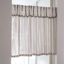 Black and white striped lace curtain head door curtain, kitchen small curtain, translucent blocking curtain Width 135 * Height 60cm [excluding pole]