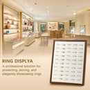 Ring Display Stand - 50 Slots Shaped  Jewelry Tray Ring Board Earrings Organizer , jewelry storage Black walnut wood color（Only includes display racks）