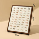 Ring Display Stand - 50 Slots Shaped  Jewelry Tray Ring Board Earrings Organizer , jewelry storage Black walnut wood color（Only includes display racks）